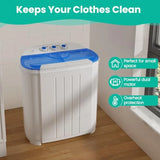 Portable washing machine for apartment/RV/dorm use, stainless steel drum, white, 14 lbs capacity