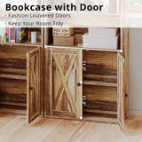 IRONCK Industrial Bookshelves and Bookcases with Doors 11.8 in Depth Floor Standing 5 Shelf