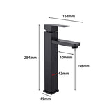 304 Stainless Steel Square faucet Cold and Hot Bathroom Washbasin Countertop Basin Washbasin Faucet Fashionable Easy to Inst