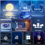 Magcubic Portable Projector HY300Pro+Voice Control 8K Android 14 Projector