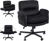 Criss Cross Office Chair with Flip-Up Armrests, Swivel Makeup Chair with Wheels