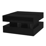 Lift-Top Coffee Table with 2 Drawers And Glass Top for Living Room