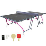 DOUBLE FISH 8×4Ft Foldable Portable Ping Pong Table W/2 Paddles,3 Balls