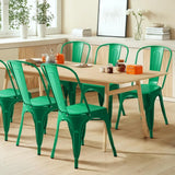 Furmax Metal Dining Chair Indoor-Outdoor Use Stackable Classic Trattoria Chair Chic Dining Bistro Cafe
