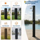 7.2FT Freestanding Solar Heated Pool Shower 9.3 Gallon Outdoor Shower Kit With Handheld Foot Faucet Hot Cold