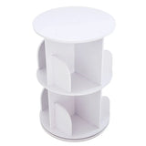 Rotating Bookshelf 2 Tier 360° Display Floor Standing Bookcase Stackable Shelves Bookshelf Organizer for Home Office
