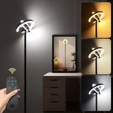 Modern Standing LED Floor Lamp with 2 Rotatable Lights, Remote & Touch Control