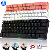 STK61 PBT Wireless Mechanical Gaming Keyboard, 61 Keys LED Backlit