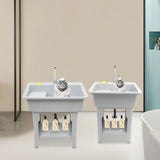 Freestanding Laundry Sink with Storage Shelf Multifunctional Utility Sink for Pet Bath