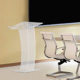 Acrylic Podium Modern Clear Lectern 7.8mm Thick with Storage Shelf for Conference Wedding