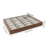 24-Slot Luxury Wooden Watch Box Organizer w/ Removable Flannel Pillows