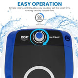 Portable washer for compact laundry use, translucent ABS plastic tub, white color, quiet operatio