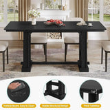armhouse Dining Table or 6-8 People, 70" Long Kitchen Tables with Wooden Sturdy Legs