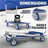 Heavy Duty Foldable Push Cart Dolly 330 lbs Capacity Collapsible Hand Truck