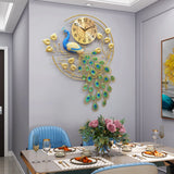 Creative Metal Wall Clock Modern Style Wall Watch Clock Peacock Shaped
