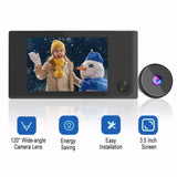 3.5 Inch Peephole Door Video Camera 120° Wide View Angle 1MP Wireless Video Doorbell