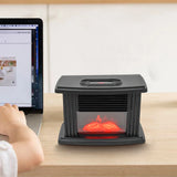 350W Mini Electric Fireplace Adjust 15-32°C Heater with 3D Realistic Flame