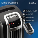 Oscillating Tower Fan with Remote Control, 3 Quiet Speeds, Timer for Office