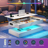 High Glossy LED Coffee Tables for Living Room, Center Table with Storage