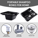 Shampoo Bowl for Salons, Black Hair Wash Bowl, Easy to Clean and Install Commercial Shampoo Sink,