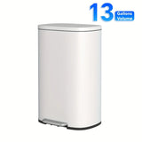 us13 Gallon Trash Can, 5L/30/50 Liter Kitchen Garbage Can Fingerprint Proof Stainless Steel with Removable Inner Bucket And Hinged Lids, Pedal Rubbish