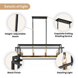 Retro Industrial Chandelier for Table Dining Room Kitchen Island Bar Light Pendant