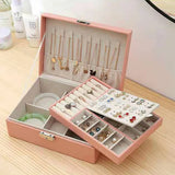 Jewelry Box for Necklaces Rings Earrings, Double Layers Storage for Women