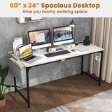 20ft Conference Table with Charging, 4pcs 60x24 Large Meeting Desks, Storage & Hooks