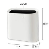 Gal Trash Can Bathroom, Small Office Garbage Can Kitchen, Slim Rectangular Waste Bin