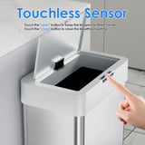 Touchless Rectangular Motion Sensor Trash Can, Brushed Stainless Steel Finish 13.2-21.1Gal (50-80L) for Kitchen Garbage Can