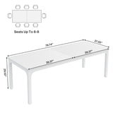 Tribesigns Dining Table for 6-8 People, 200cm Large Narrow Long Rectangular Kitchen Dinner Table