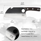 SHANGDAO 7"Deba Knife, Hand Forged Cleaver Butcher Knife for Meat Cutting