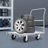 36*24 Flat Dolly Cart 2000 Lbs Hand Push Pull Cargo Handling Trailer with 4 Wheels Heavy Duty