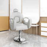 Reclining Barber Salon Chair 360°Swivel Barber Chair with Heavy Duty Hydraulic Pump for Spa Shampoo Hair