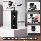 Portable highpressure airbrush kit with 48PSI compressor featuring nonclogging airbrush gun
