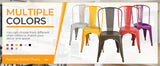 Furmax Metal Dining Chair Indoor-Outdoor Use Stackable Classic Trattoria Chair Chic Dining Bistro Cafe