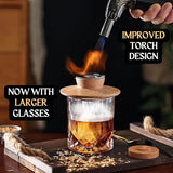 Whiskey Smoker Kit - Cocktail Smoker Kit With Torch, 2 Whiskey Glasses, 2 Ice Ball Makers, 6 Flavors Wood Chips - Old Fashioned