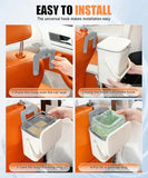 Universal Car Trash Bin With Lid, Phone Holder And Hanging Hook
