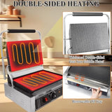 Commercial Panini Press Stainless Steel Electric Sandwich Maker 2200W Countertop