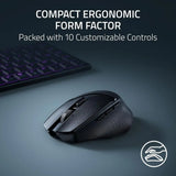 Portable Ergonomic Wireless Gaming Mouse: 10 Customizable Controls