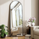 59"x 16" Arched Full Length Mirror Full Body Floor Mirrors, Black