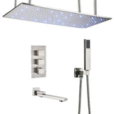 Nickel/Chrome/Black LED 40cm/80cm rectangular brass shower nozzle faucet bathroom accessories