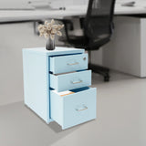 3 -Tiers  Vertical File Cabinet Metal Mobile File Cabinet with Lock Filing Cold-rolled Steel Cabinet Under Desk