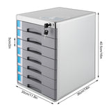 Office Filing Cabinet, 7 Drawer Aluminum Alloy Desktop File Cabinet ,with Lock