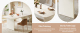 Tribesigns Modern White Dining Table for 4-6 People, 63" Large Rectangle Kitchen Table with Arch Design Legs,