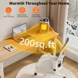 Portable Electric Space Heater for Office/Home - 1500W/750W Thermostat