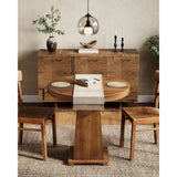Rustic Brown 31.5 Round Solid Wood Dining Table for Small Kitchen, Elegant Dining Room