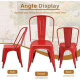 Furmax Metal Dining Chair Indoor-Outdoor Use Stackable Classic Trattoria Chair Chic Dining Bistro Cafe