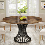 Tribesigns Round Dining Table for 4-6 People, 47-Inch Farmhouse Dinning Room Table