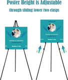 63" Tall Display Easel Stand for Wedding Sign Poster, Foldable Adjustable Metal Easels with Portable Bag